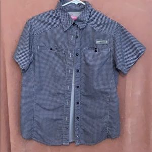 Blue and white shirt